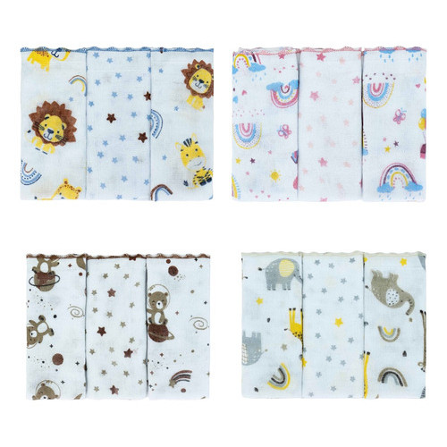 Kit Paninho De Boca Babete Bebê 34cm X 40cm - 3 Peças Bublim