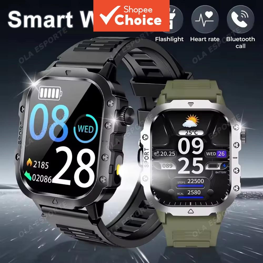 Relógio Inteligente Masculino com Assistente de Voz, Chamada Bluetooth, Monitoramento de Saúde Cardíaca, Pedômetro,