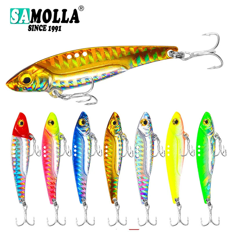 Isca Artificial de Metal Vib para Pesca, Pesos de 8-20g, Jig Metálico com Anzol para Arremesso Longo, Artigos de Pesca,
