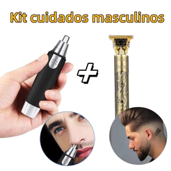 Aparador Elétrico Recarregável USB – Kit Completo de Cuidados Masculinos 3 em 1 Para Barba/ Cabelo e Nariz/Ouvido - WJ