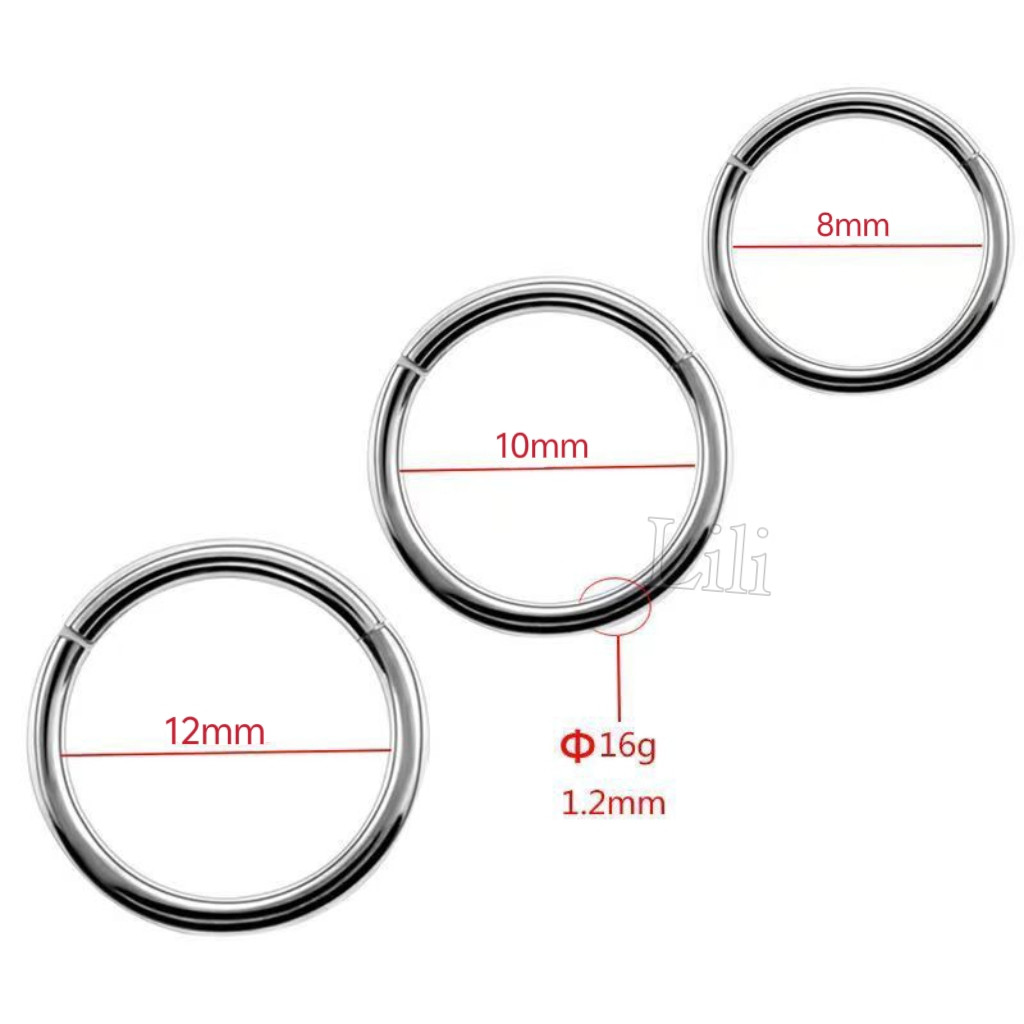 Anel Kit 3 Piercing Argola Segmento Articulado Aço cirúrgico Nariz/helix