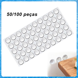 50/100 peças Combo de amortecedores adesivos redondos transparentes– para mesa de vidro, móveis, lapto em Oferta na Shopee