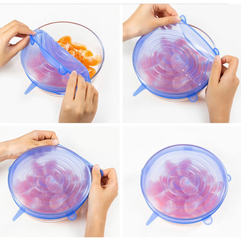 Kit Tampas Panela  Silicone Universal Reutilizável Elástica Tampas Silicone   Geladeira