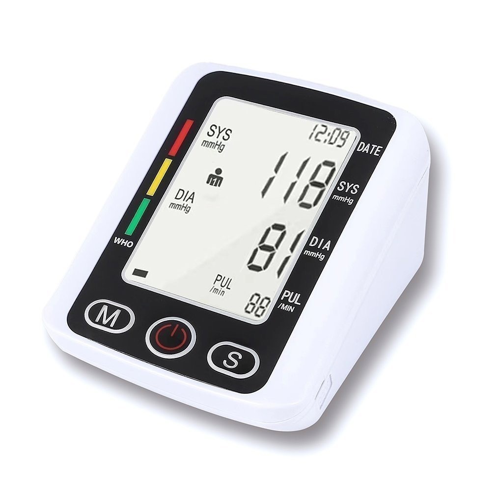 Monitor de Pressão Arterial de Braço Digital Automático Recarregável via USB com Tela Grande e Leitura Fácil para Idosos