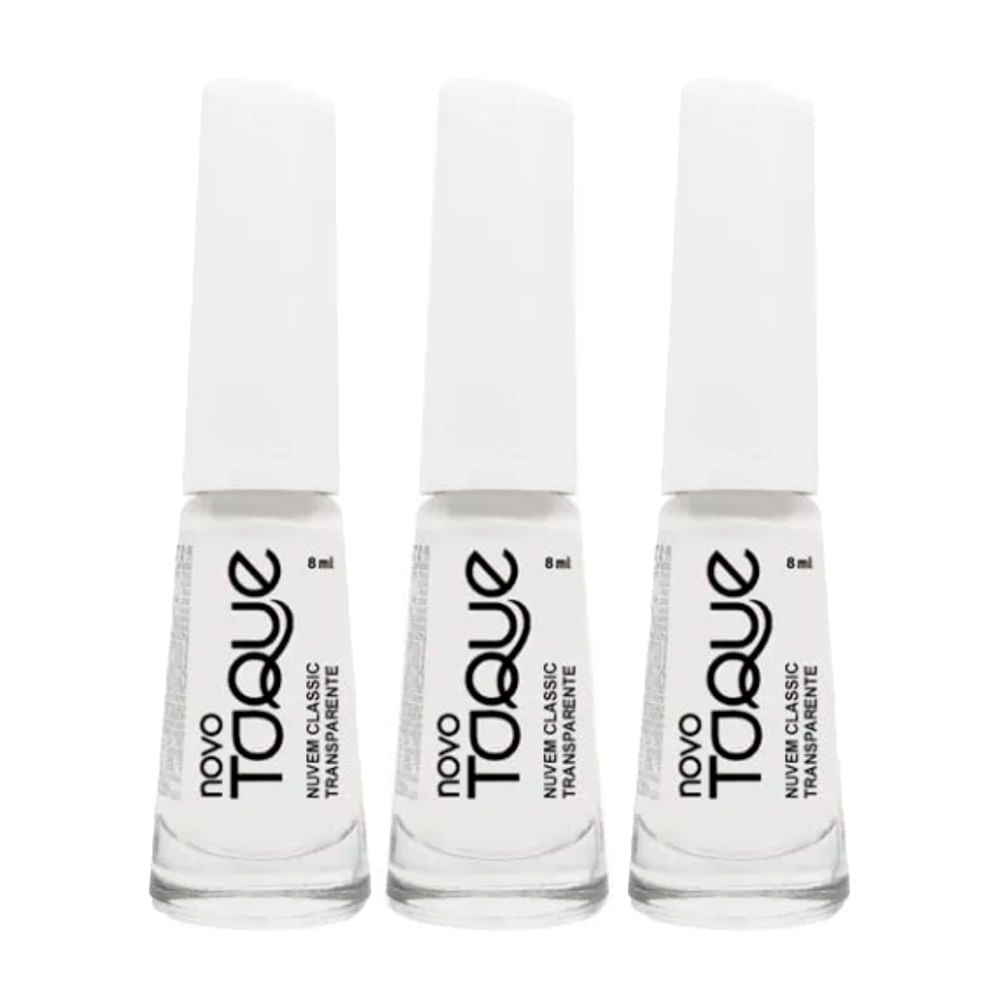 Kit 3 Esmalte Novo Toque Nuvem Classic Transparente 8ml em Oferta na Shopee