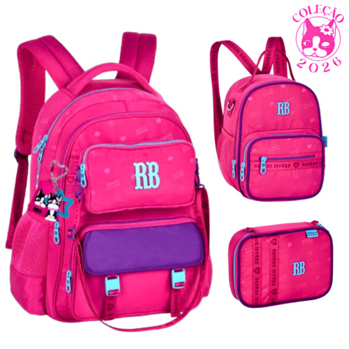 Kit Mochila de Costas com Pochete Removível , Lancheira e Estojo Rebecca Bonbon em Oferta na Shopee