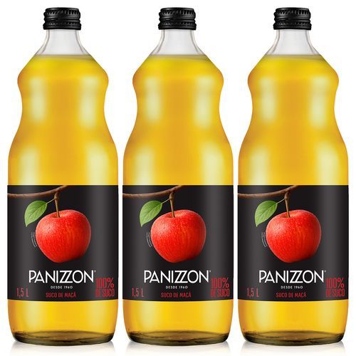 Kit 3 Unidades Suco de Maçã 100% Integral Panizzon 1,5lt