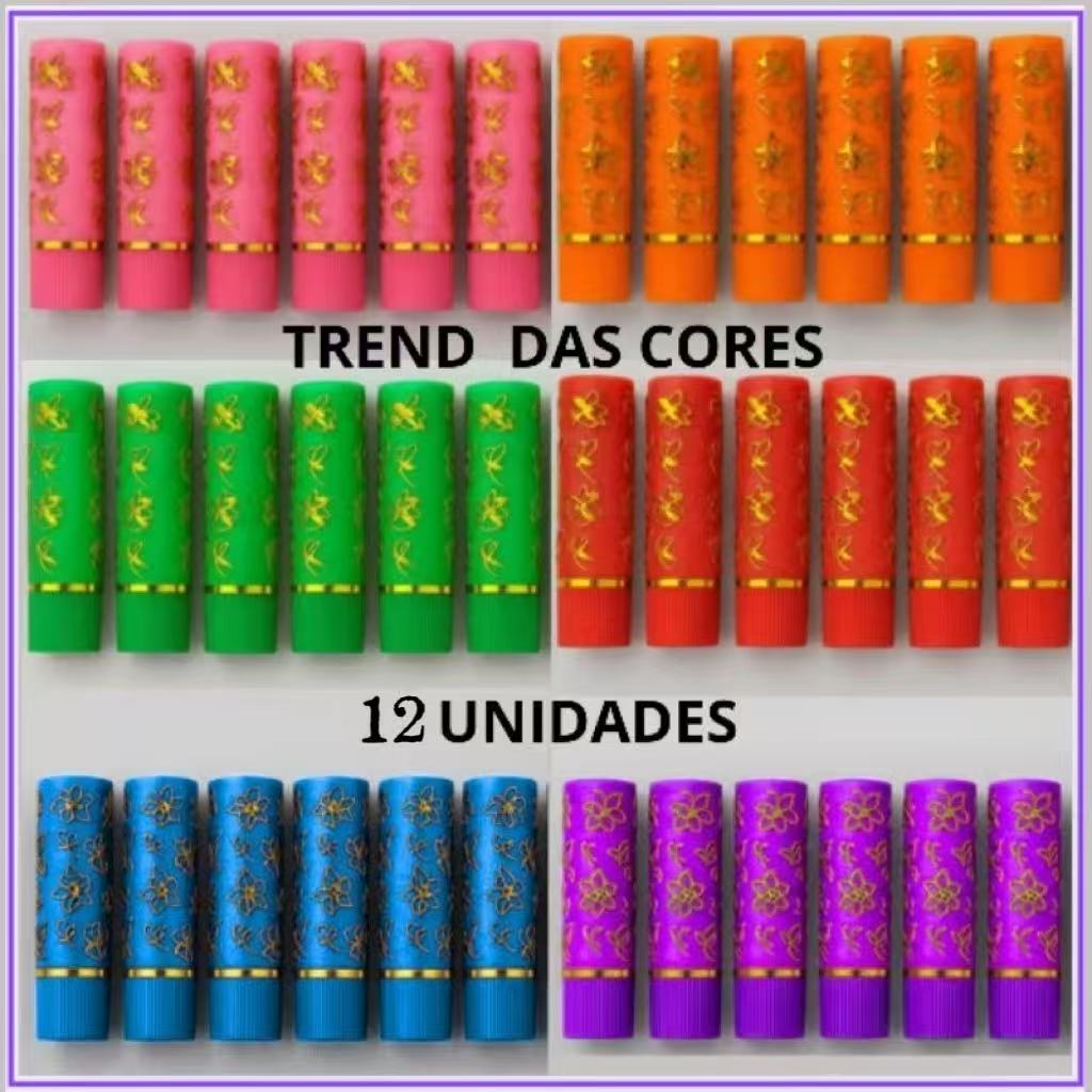 Kit 12 Unidades Escolha a Cor - Batom Mágico Da Vovó 24 Horas - Trend Das Cores