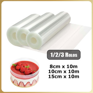 Rolo de acetato transparente 8/10/15cm 10/20/30m plástico para fabricação de pastelaria/bolo