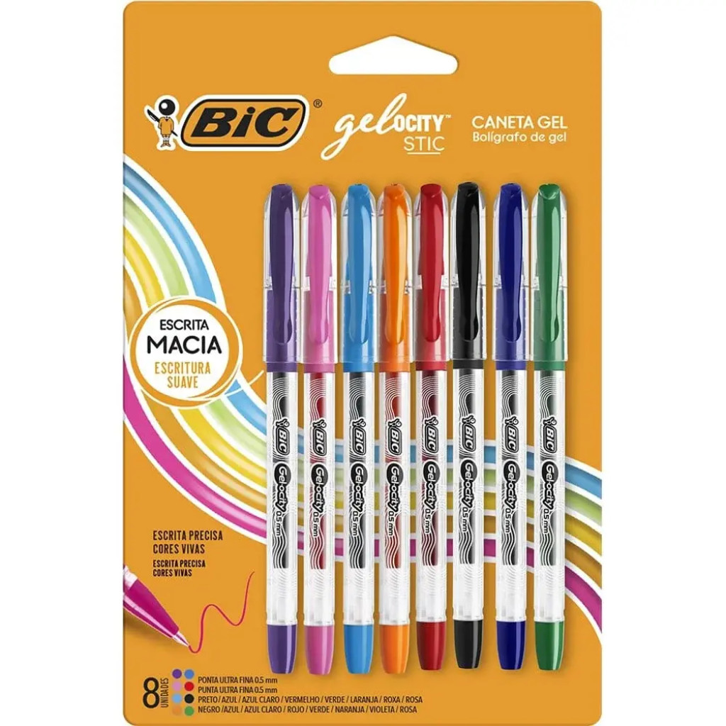 Caneta Gel BIC Gelocity Stic 0.5 8 Cores