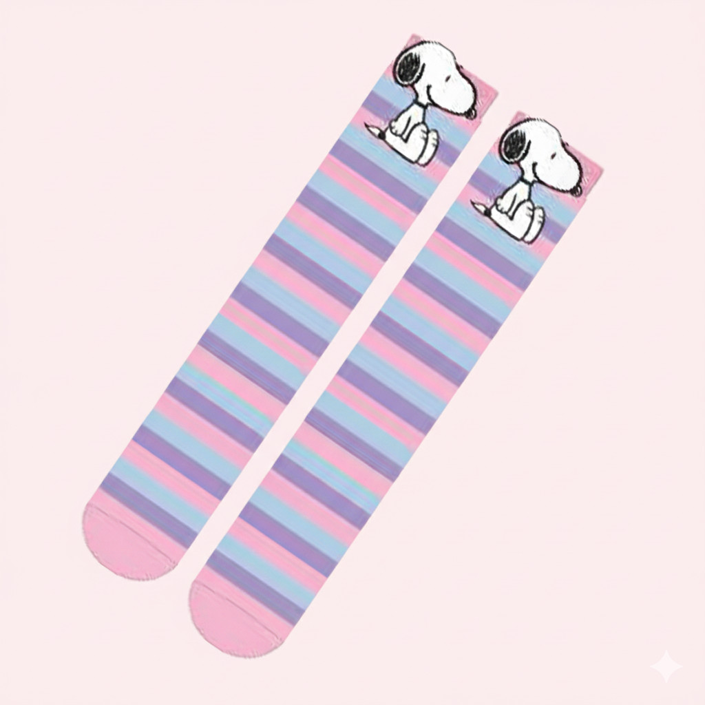 Meia Infantil 3/4 Colorida Escolar Patins Galocha Turma da Mônica e Snoopy em Oferta na Shopee