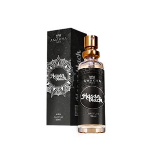 Hasan Black Parfum 15ml Masculino - Presença Marcante para Noites Intensas | Amakha Paris em Oferta na Shopee