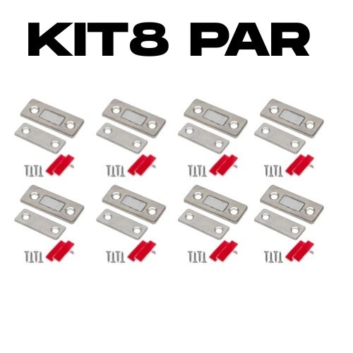 Kit 8 Fechos Magnético Imã Neodímio Trava Armário Gaveta Guarda-Roupa Proteção Pronta Entrega