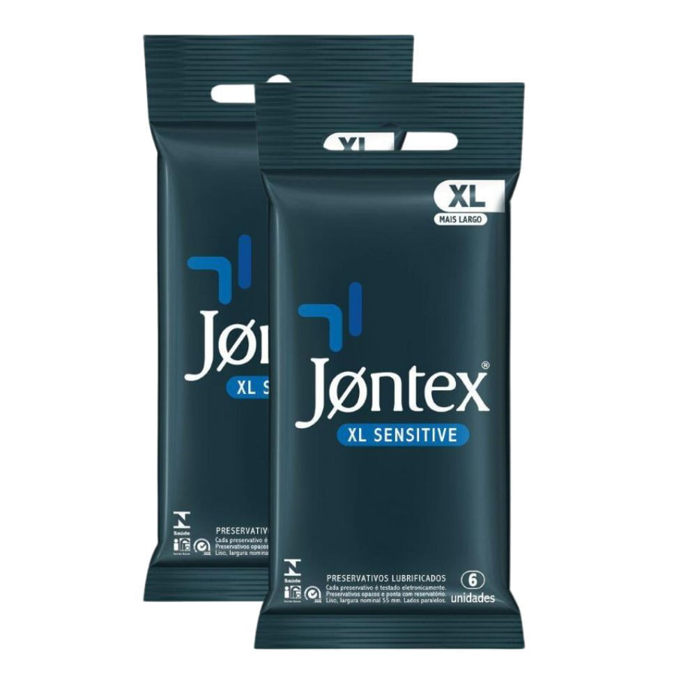 Kit 2 Preservativo Jontex Sensitive XL 6 Unidades em Oferta na Shopee