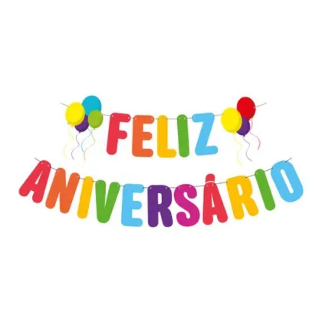 Faixa Decorativa "Feliz Aniversário" - 1,1m e 80cm - 1 unidade - Regina - Rizzo em Oferta na Shopee