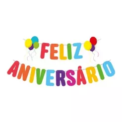 Faixa Decorativa "Feliz Aniversário" - 1,1m e 80cm - 1 unidade - Regina - Rizzo