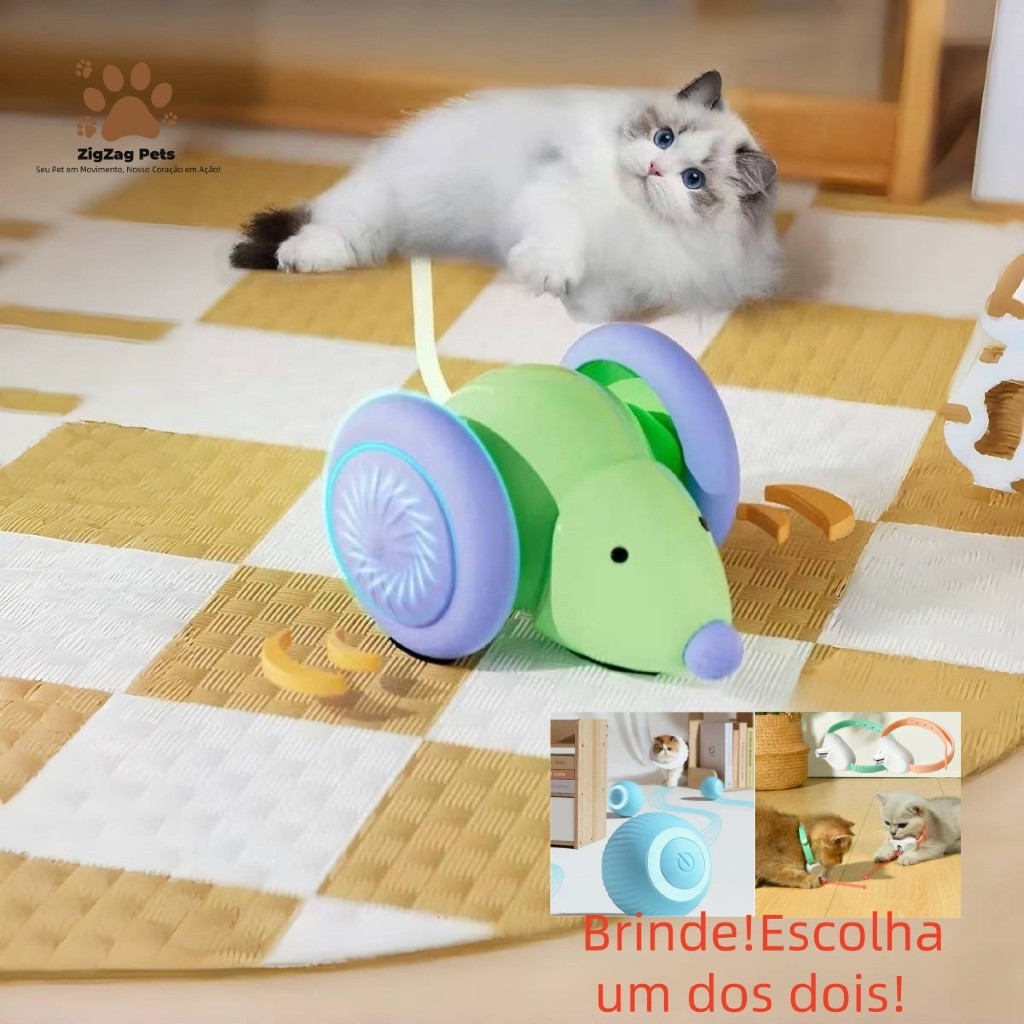 Brinquedo Interativo para Gatos com Movimento Automático – USB Recarregável e Silencioso