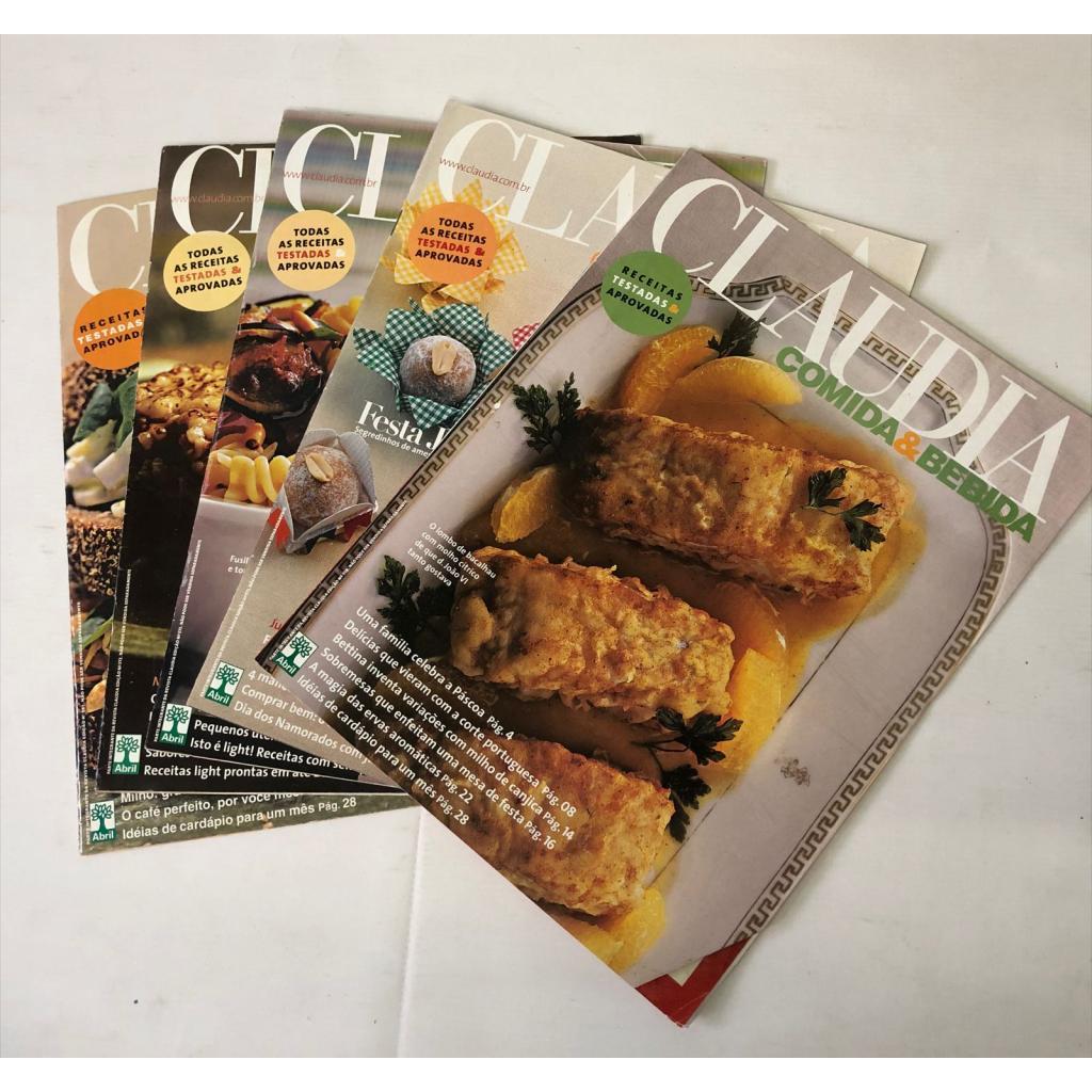 Kit Claudia Comida e Bebida 5 Revistas