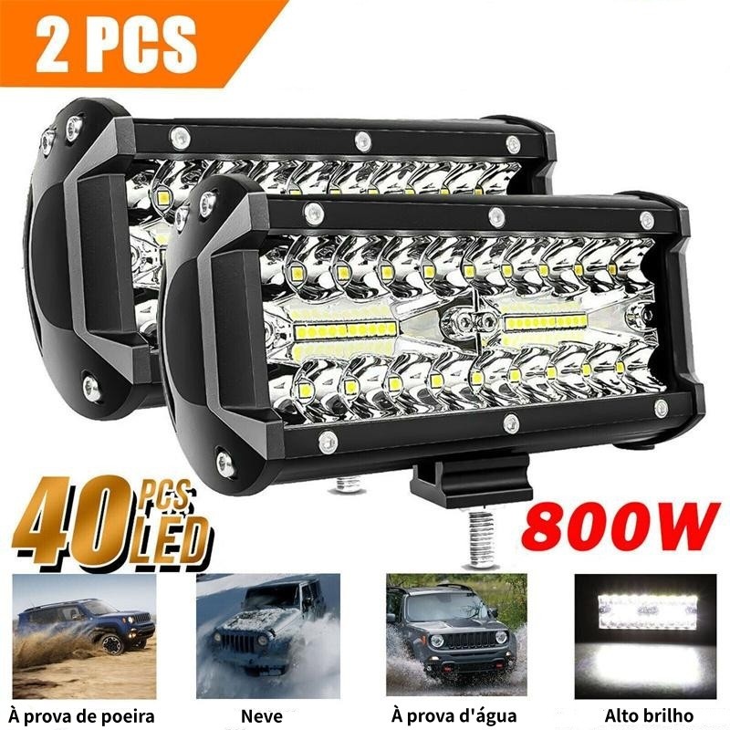 2PCS 7'LED Barra De Luz De Trabalho 800 W Combinação De Vigas De Inundação Para Carro Trator Barco Caminhão O