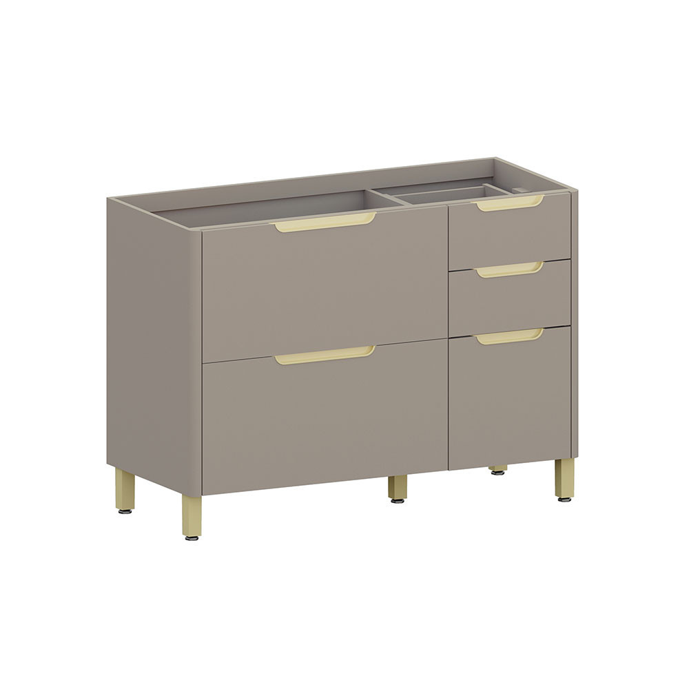 Balcão de Cozinha para pia 120cm 2 Portas e 3 Gavetas sem Tampo 100 MDF Lumina Luciane Móveis