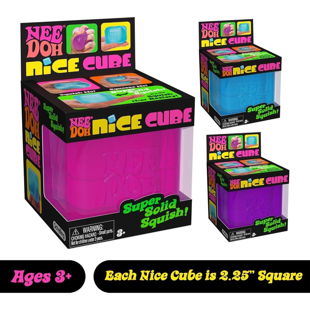 Schylling NeeDoh Nice Cube-Brinquedo De Apertar Sensorial Com Squish Super Sólido-Cubo De 2.25 " em Oferta na Shopee