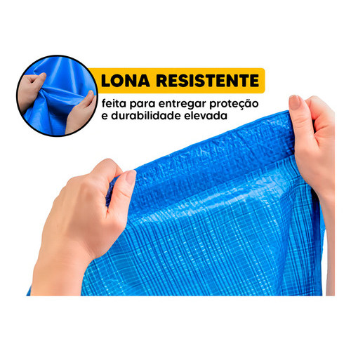 Lona Polietileno Azul 3m 100 Micra Impermeável com Proteção UV Vonder