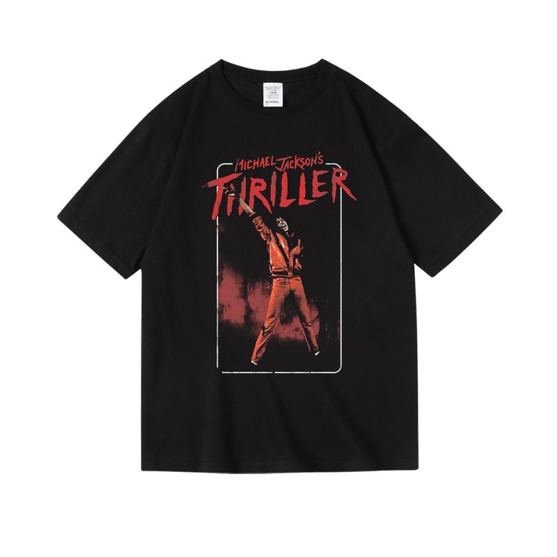 Music Soul Camiseta Unissex Michael Jackson Thriller Estampada Algodão Confortável Estilosa Divertida Verão
