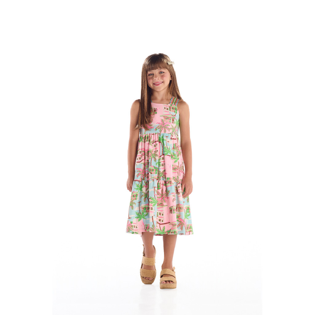 Vestido Infantil Cotton Quimby em Oferta na Shopee