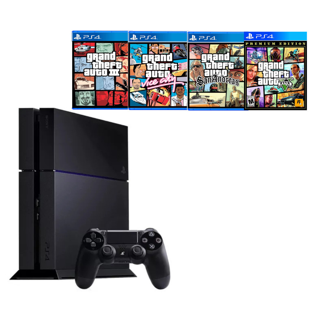 Sony Playstation 4 500 gb Ps4 + GTA III + GTA VICE CITY + GTA SAN ANDREAS + GTA V