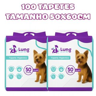 Kit 2 Tapete Higienico 50x60cm 50 Unidades Econômico p/ Cachorro Pet com Adesivo Borda Verde Gel Absorvente