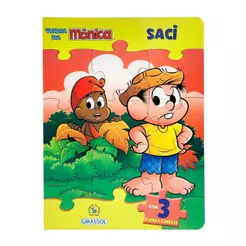 Turma da Mônica Livro Quebra-Cabeças | Saci | Com 3 Quebra-Cabeças