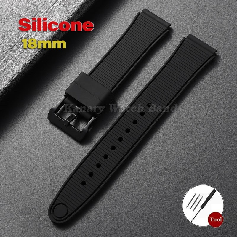 Pulseira De Relógio De Silicone Preto De 18 Mm Para F-91W F94/F105/F84 A158/159/168/169 AE1200/1300 Eletrônico De Borrac