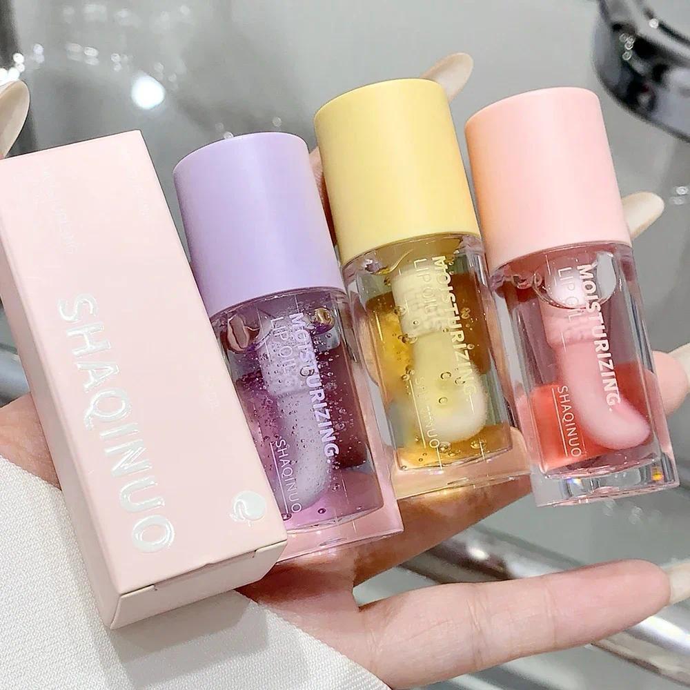 Água Luz Brilho Labial Hidratante Transparente Geléia Espelho Frutas Cristal Óleo Claro Plumping Coreano Cuidados Com Os
