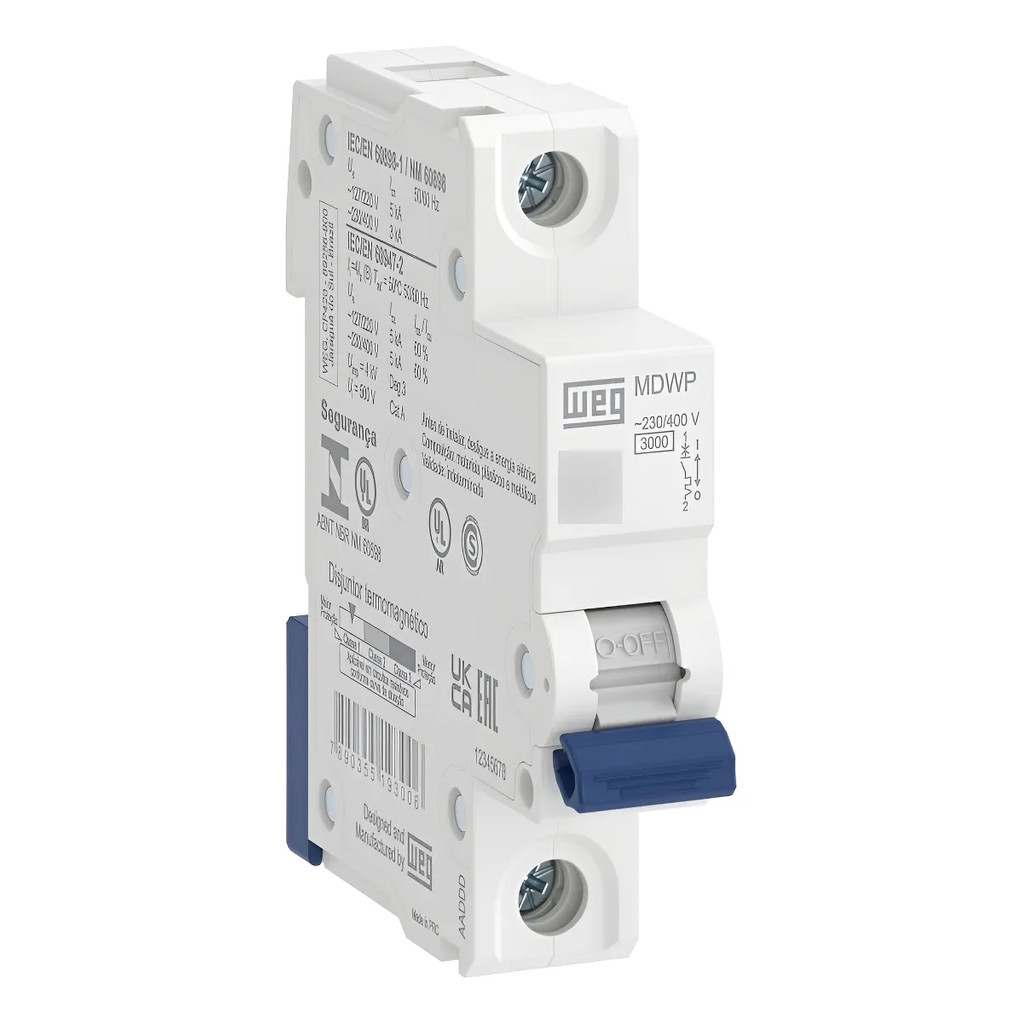Disjuntor Monopolar 40A Curva C Weg C40 Mini DIN 5kA MDWP