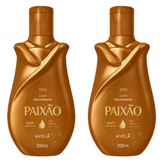 Kit 2x Loçao Paixão Hidratante Avelã 200ml Fragrância Marcante e Toque Aveludado