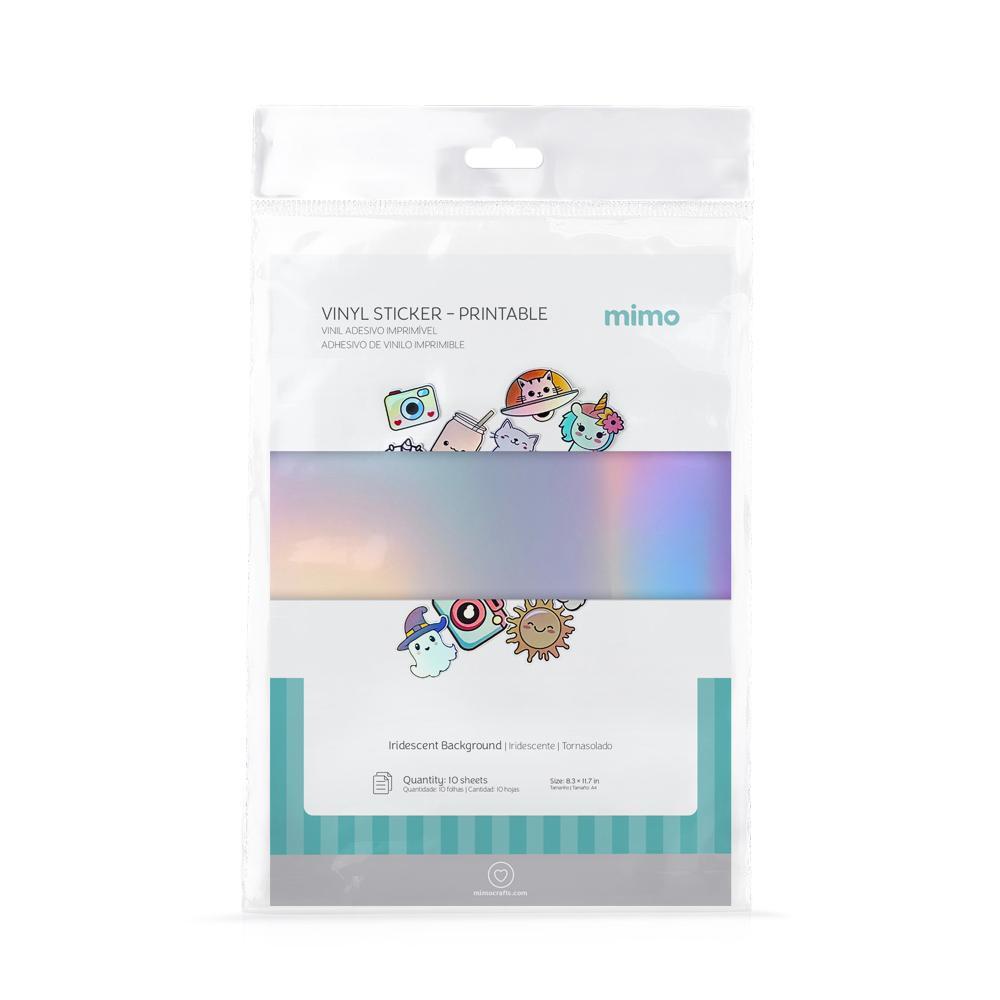 Vinil adesivo imprimível Iridescente Resistente a água - Mimo - A4 10 fls em Oferta na Shopee