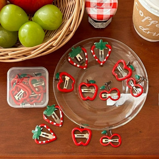 2/10 Unidades Cor Vermelha Frutas Fofas Banana Maçã Morango Cereja BB Clipe Franja Grampo De Cabelo em Oferta na Shopee