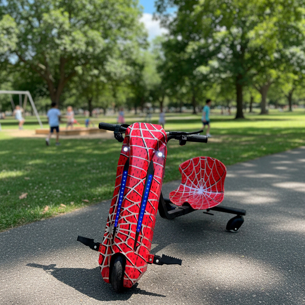 Triciclo Elétrico Drift Infantil 8 Polegadas e 6,5 Polegadas Motor de 350W Com Farol LED e Bluetooth em Oferta na Shopee