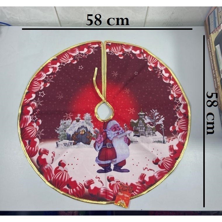 Saia Para Base De Árvore De Natal 58x58Cm Top Útil Natalino Prático E Facíl Para Deixar Seu Natal Ainda Mais Decorado