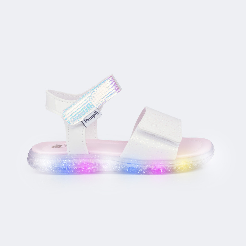 Sandália de Led Infantil Pampili Mini Holográfica Branca Pampili em Oferta na Shopee