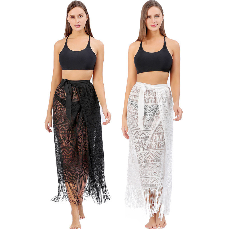 Vestido de Praia com Alças Novo Plus Size Vestido de Praia de Renda Cobertura de Biquíni Xale de Proteção Solar para Mul