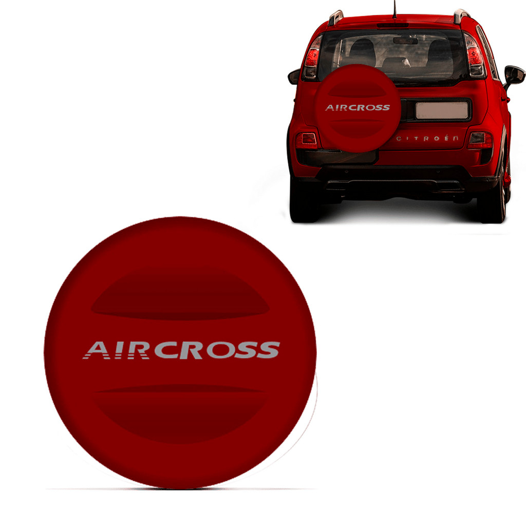 CAPA DE ESTEPE RIGIDA COM CADEADO PARA CITROËN AIRCROSS 2015/2017 ARO 14/15/16 COR VEMELHO RUBI