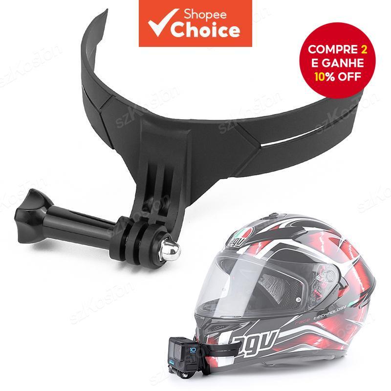  [ESTOQUE PRONTO] Suporte de queixo para capacete de moto, adesivo ajustável para GoPro Hero 11/10/9/8 e câmeras de ação