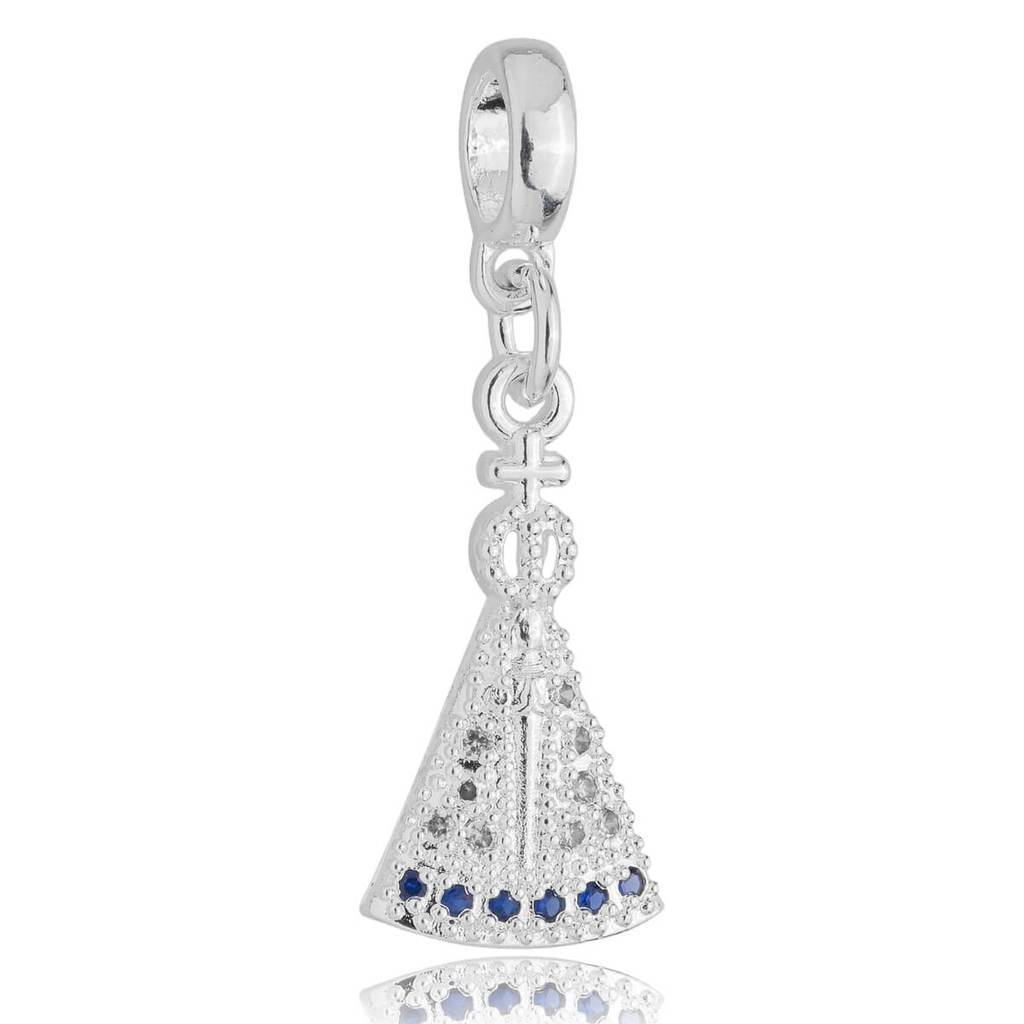 Berloque Religioso Nossa Senhora Banhado a Prata 925 em Oferta na Shopee