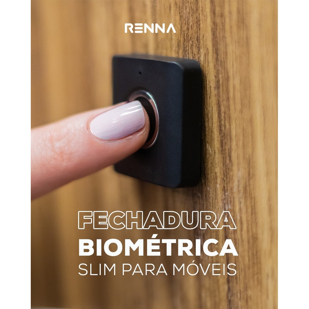 Fechadura Biometrica Eletrônica Invisível Gavetas E Armários RENNA - Envio Imediato
