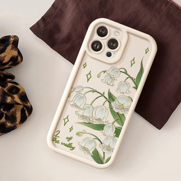 Capinha Capa de Silicone padrão lírio-do-vale Anti queda para Motorola Moto E13 G04 G14 G22 G34 G53 G54 G84 em Oferta na Shopee