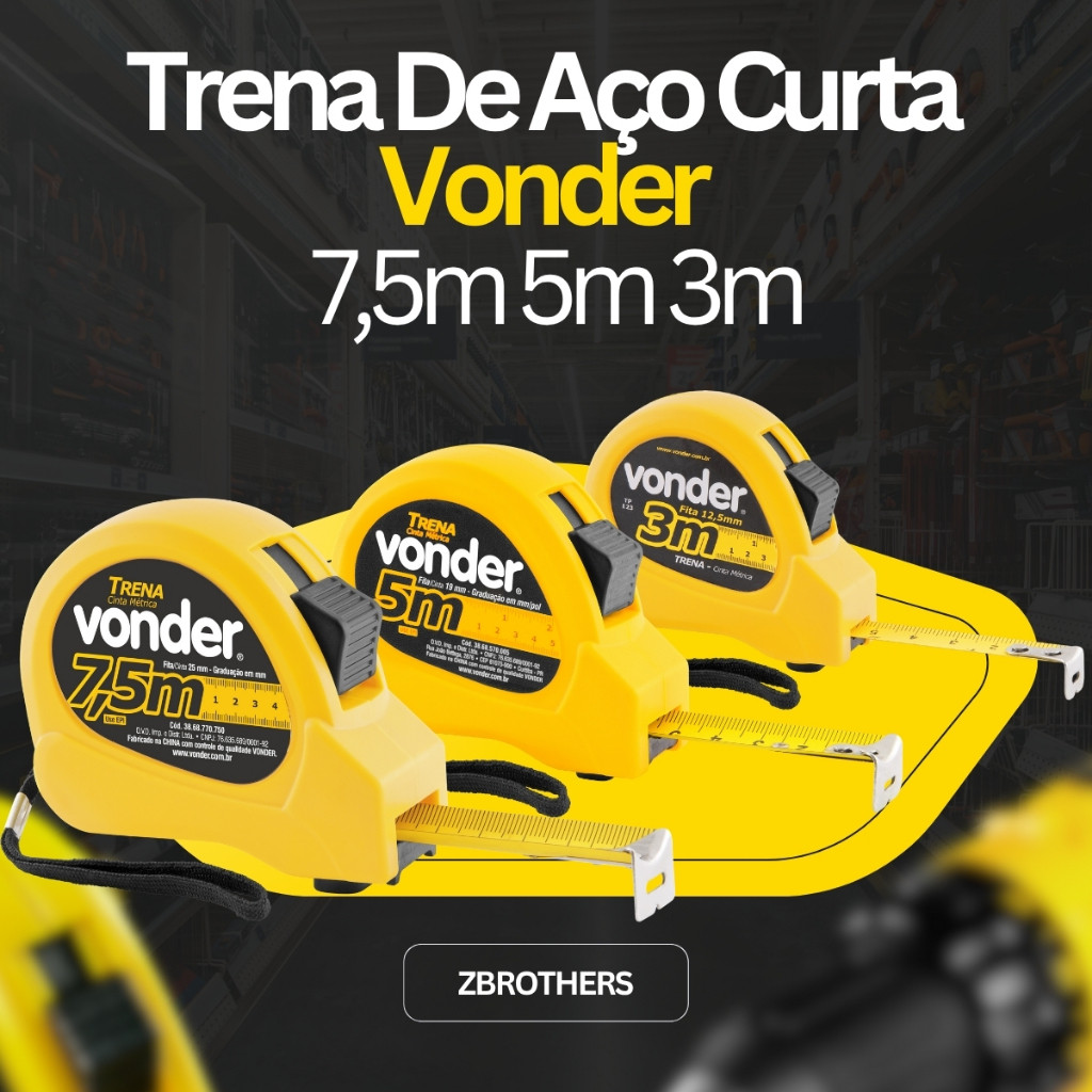 Trena Profissional De Aço 3 Metros 5 Metros 7,5 Metros Vonder