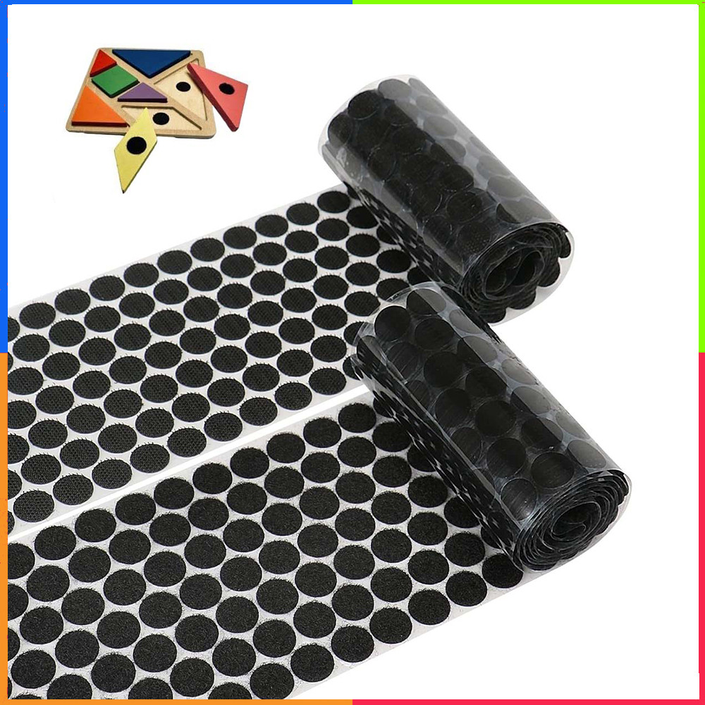 Velcro adesivo autoadesivo redondo com velcro, diâmetro 2cm, 800 pares, velcro preto, velcro autoadesivo @-