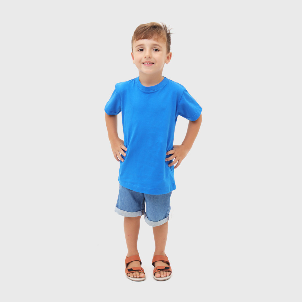 Camiseta Infantil Unissex Azul Tamanho 02 - 100% Algodão Básica e Confortável para o Dia a Dia – Guardião Co.