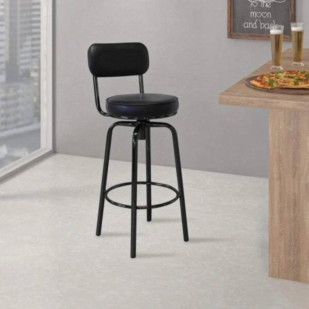 Banqueta Giratória em Aço Capadócia Yescasa Preto